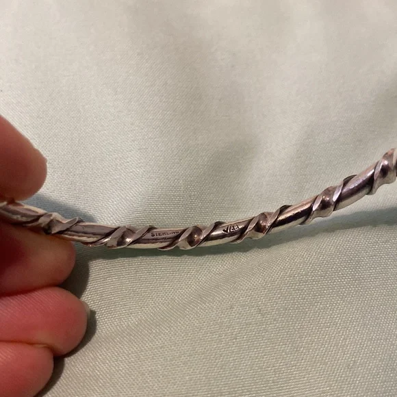Antique Sterling Silver Bangle - Picture 4 of 4